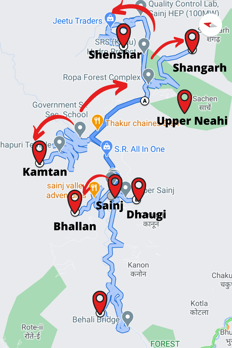 15 day sainj valley itinerary